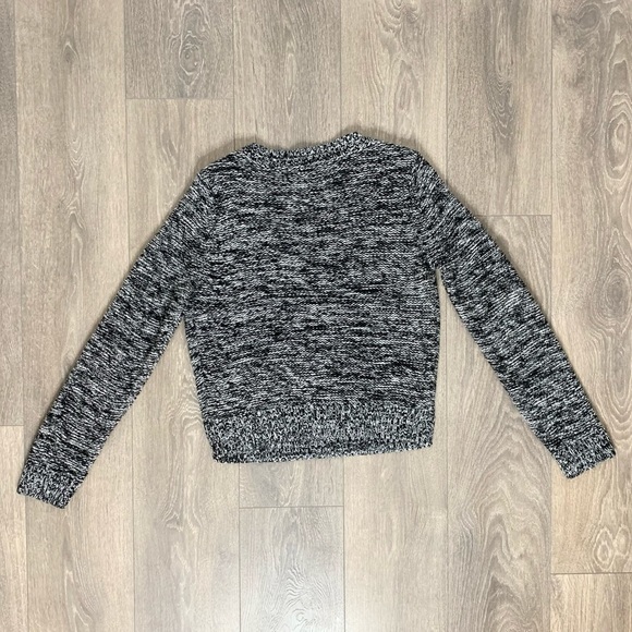 H&M Heathered Marle Cable Knit Sweater Pullover Chunky Black White Size Small - Picture 13 of 13